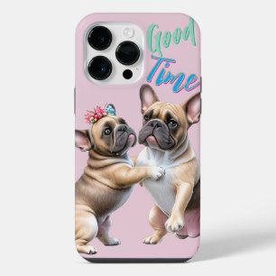 Coque Pour Pour iPhone 14 Pro Max Bouledogue français amoureux Saint-Valentin