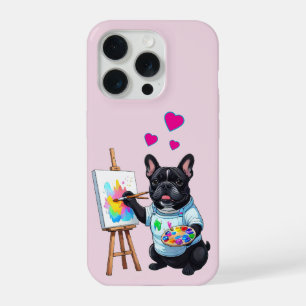 Coque iPhone 15 Pro Bouledogue français artiste French Bulldog