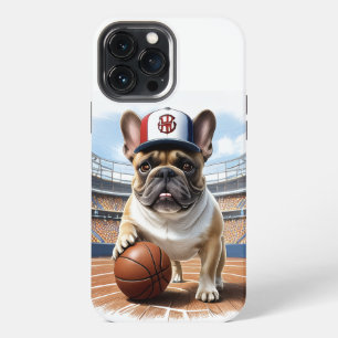 Etui iPhone 13 Pro Max Bouledogue français Basketball Bulldog Fête des pè