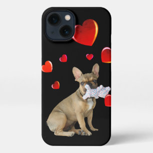Etui iPhone 13 Bouledogue français Bonne année Cœur