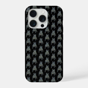 Coque iPhone 15 Pro Bouledogue français Chien mignon Silhouette Grille