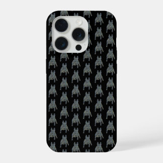 Coque iPhone 15 Pro Bouledogue français Chien mignon Silhouette Grille