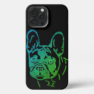 Etui iPhone 13 Pro Max Bouledogue français cœur néon French Bulldog