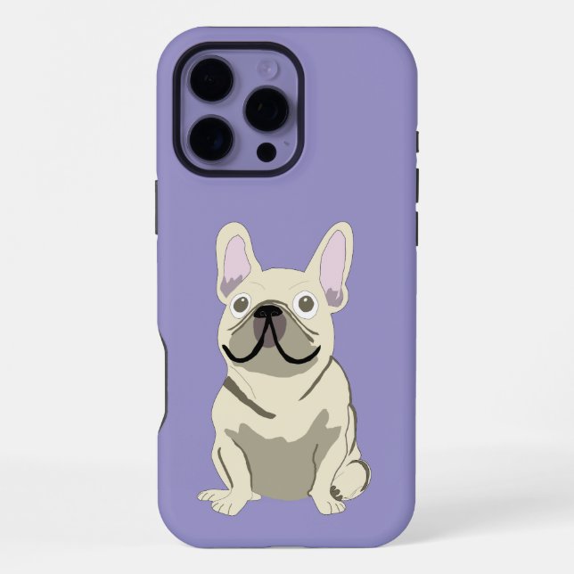 Coque iPhone Bouledogue Français Crème, J'Aime Mon Chien (Verso)