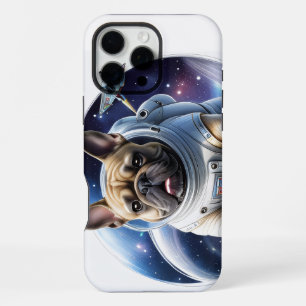 Coque iPhone 16 Pro Max Bouledogue français dans l'espace en vacances