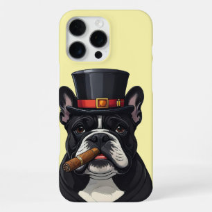 Coque iPhone 16 Pro Max Bouledogue français French Bulldog cigare