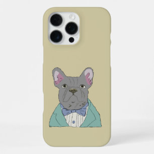 Coque iPhone 16 Pro Max Bouledogue français gris