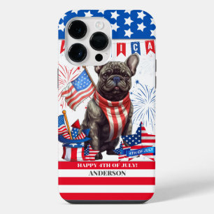 Coque Pour Pour iPhone 14 Pro Max Bouledogue Français Joyeux 14 Juillet France Patri