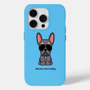 Coque iPhone 15 Pro Bouledogue Français mâle lilas fauve