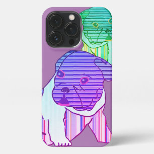 Etui iPhone 13 Pro Bouledogue français Neon Vacances