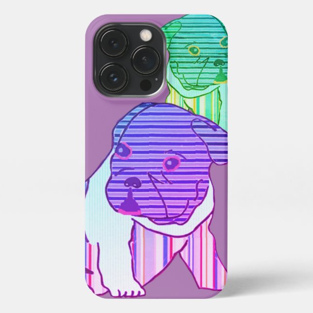 Coque iPhone Bouledogue français Neon Vacances (Verso)