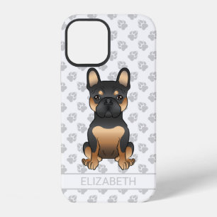 Coque iPhone 12 Bouledogue français noir et fauve / chien Bouledog