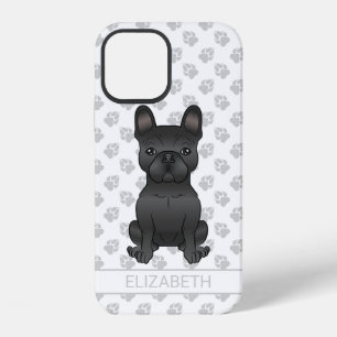 Coque iPhone 12 Bouledogue français noir / Frenchie Chien de dessi