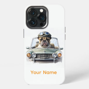 Etui iPhone 13 Pro Bouledogue français Oldtimer Bulldog Fête des père