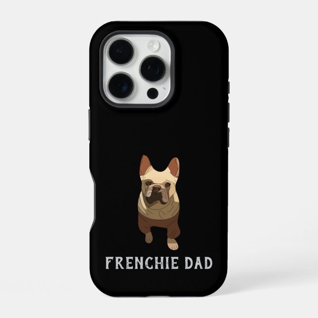 Coque iPhone Bouledogue Français, Papa Frenchie (Verso)