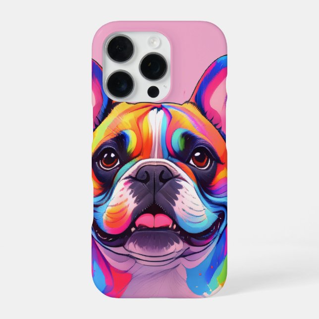 Coque iPhone Bouledogue français Pop Art (Verso)
