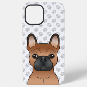 Coque iPhone 12 Pro Max Bouledogue Français Rouge Dessin Animé Chien & Pat