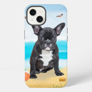 Etui iPhone 13 Bouledogue français sur la plage