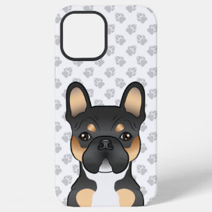 Coque iPhone 12 Pro Max Bouledogue Français Tricolore Noir Frenchie Chien