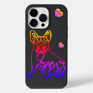 Coque Pour Pour iPhone 14 Pro Max Bouledogues français avec cœur French Bulldog