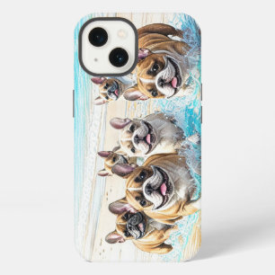 Etui iPhone 13 Bouledogues français French Bulldog troupe mer