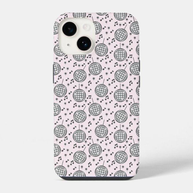 Coque iPhone Boules de disco et notes de musique (Verso)