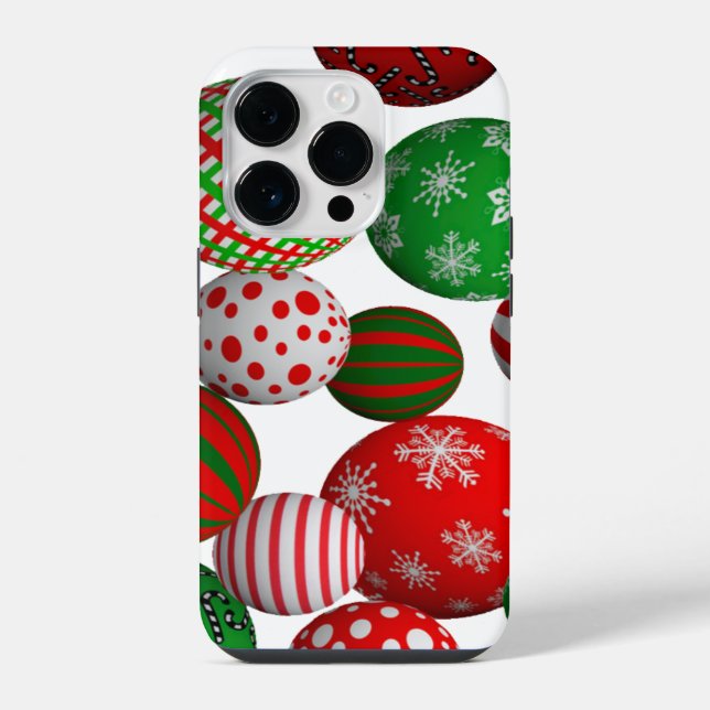 Coque iPhone Boules de Noël 3D (Verso)