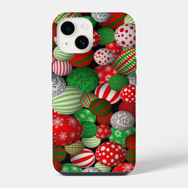 Coque iPhone Boules de Noël 3D (Verso)