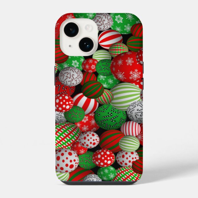 Coque iPhone Boules de Noël 3D (Verso)