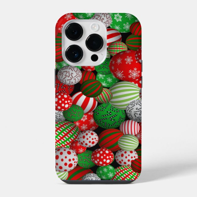 Coque iPhone Boules de Noël 3D (Verso)