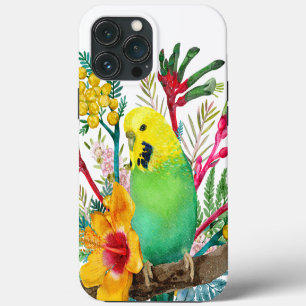Etui iPhone 13 Pro Max Bouquet de fleurs sauvages de perruche australienn
