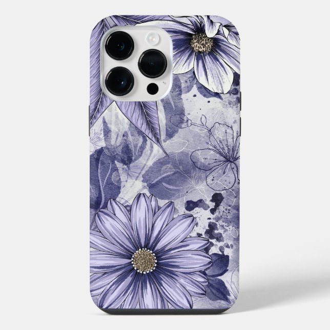 Coque iPhone Bouquet de fleurs violettes (Verso)