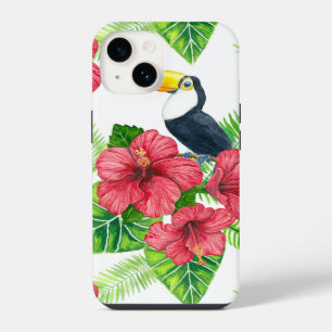 Coque Pour iPhone 14 Bouquet Toucan et tropical