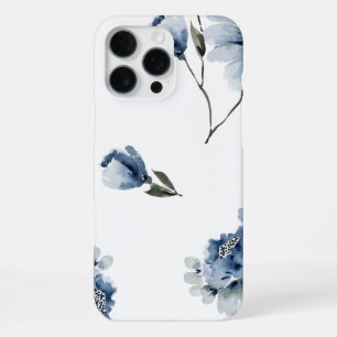 Coque iPhone 16 Pro Max Bouquets de fleurs de rose bleue à l'aquarelle