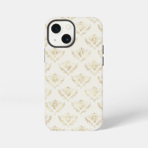 Etui iPhone 13 Mini Bourdon doré avec motif de couronne