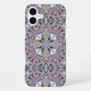 Coque iPhone 16 Plus Bourgogne et gris motif élégant