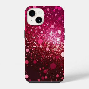Coque Pour iPhone 14 Bourgogne Rouge rose Parties scintillant iPhone Ma