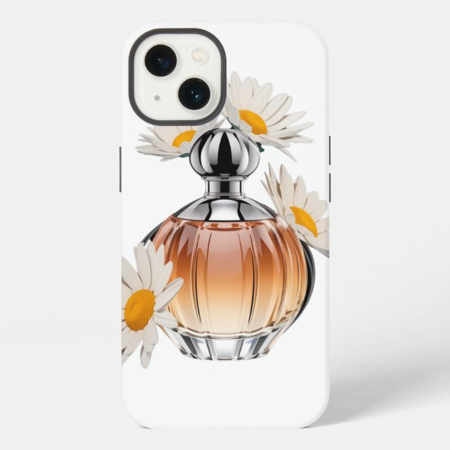 Coque iPhone Bouteille de parfum de marguerite (Verso)