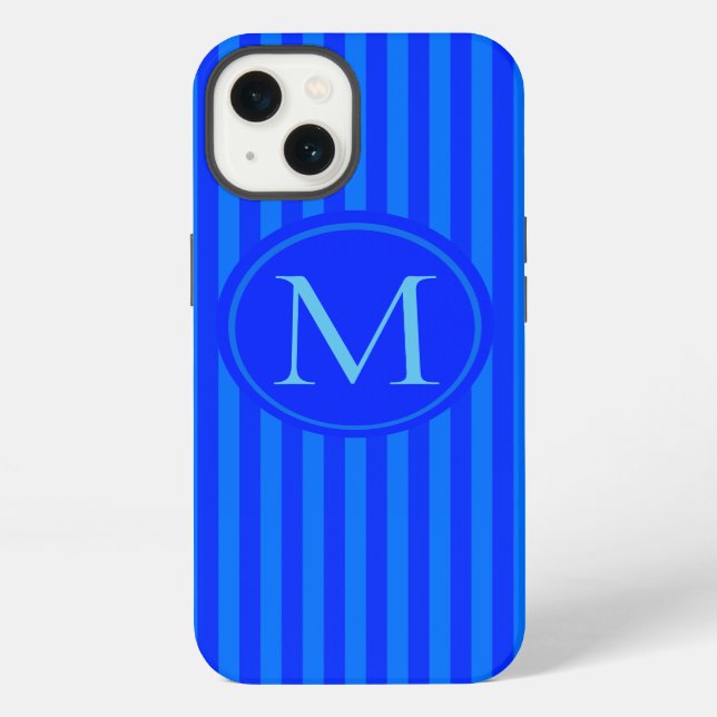 Coque iPhone Boutique Rayures (Options de marque) MONOGRAMME - (Verso)