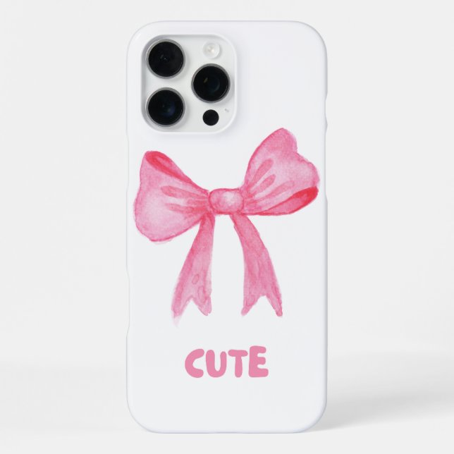 Coque iPhone Bow rose "mignonne" étui téléphonique Pastel (Verso)