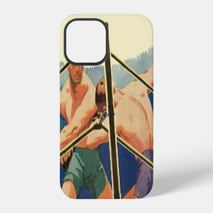 Coque iPhone 12 Boxe sportive vintage, boxeurs pendant un match