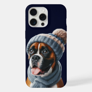 Coque iPhone 15 Pro Max Boxer Chien Nez Froid, Boudins Chauds