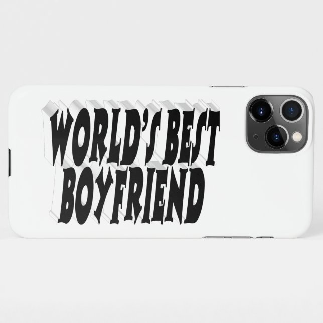 Coque iPhone Boyfriend texte 3d noir (Dos Horizontal)