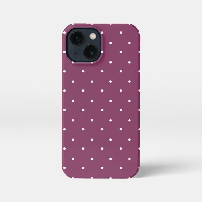 Coque iPhone Boysenberry et blancs Pois de cas de téléphone (Verso)