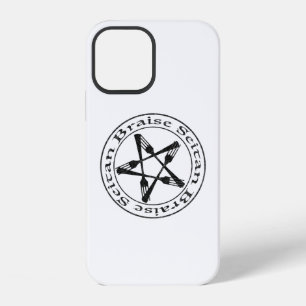 Coque iPhone 12 Braise Seitan végane Pentagramme (version sombre)