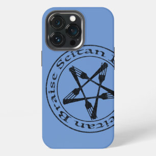 Etui iPhone 13 Pro Braise Seitan végane Pentagramme (version sombre)