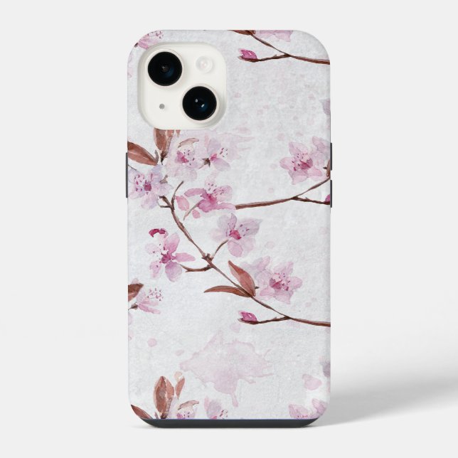 Coque iPhone Branches de fleurs de cerisier de printemps (Verso)