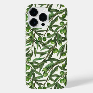 Coque Pour Pour iPhone 14 Pro Max Branches d'olive sur blanc