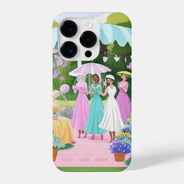 Coque iPhone Bridgerton aquarelle peinture florale (Verso)