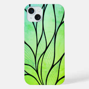 Coque iPhone 15 Plus Bright Green Hues Creative Leave Motif